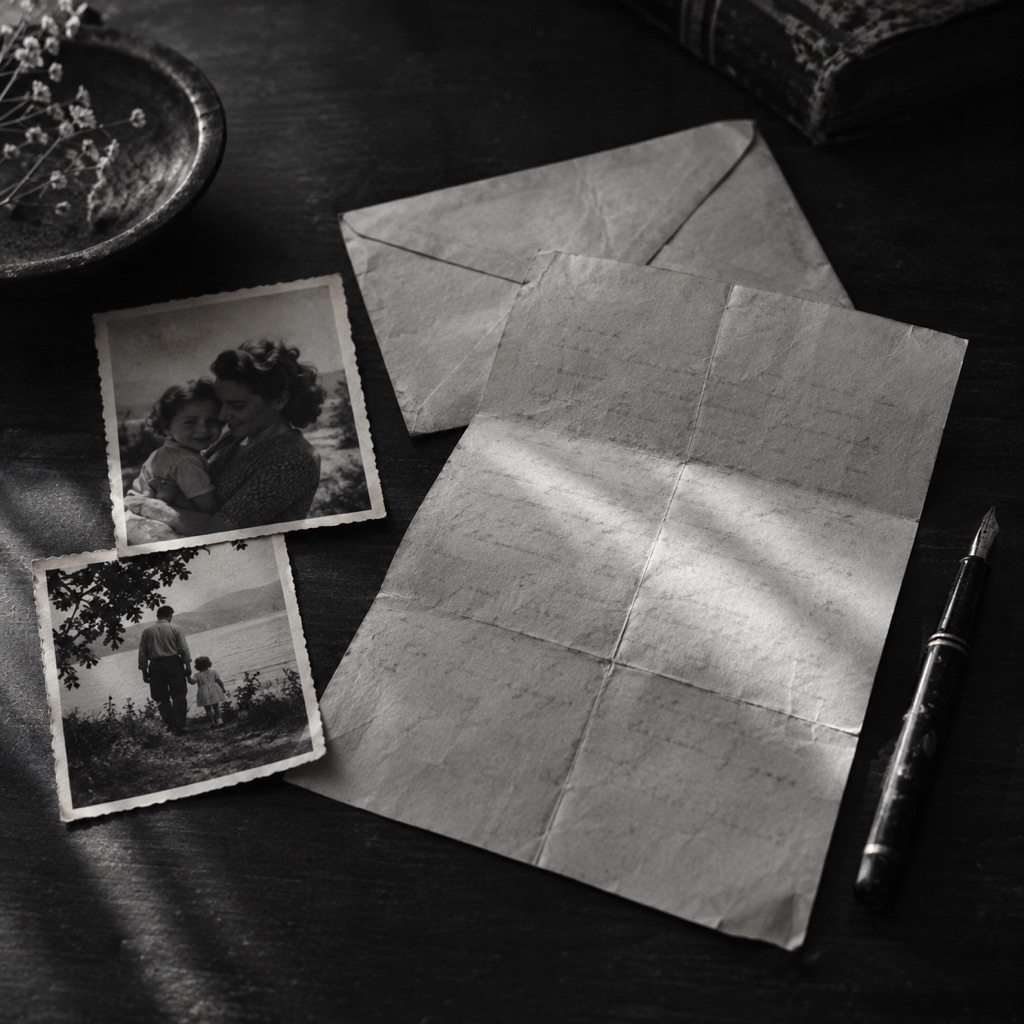 Illustrative handwritten letters and photographs